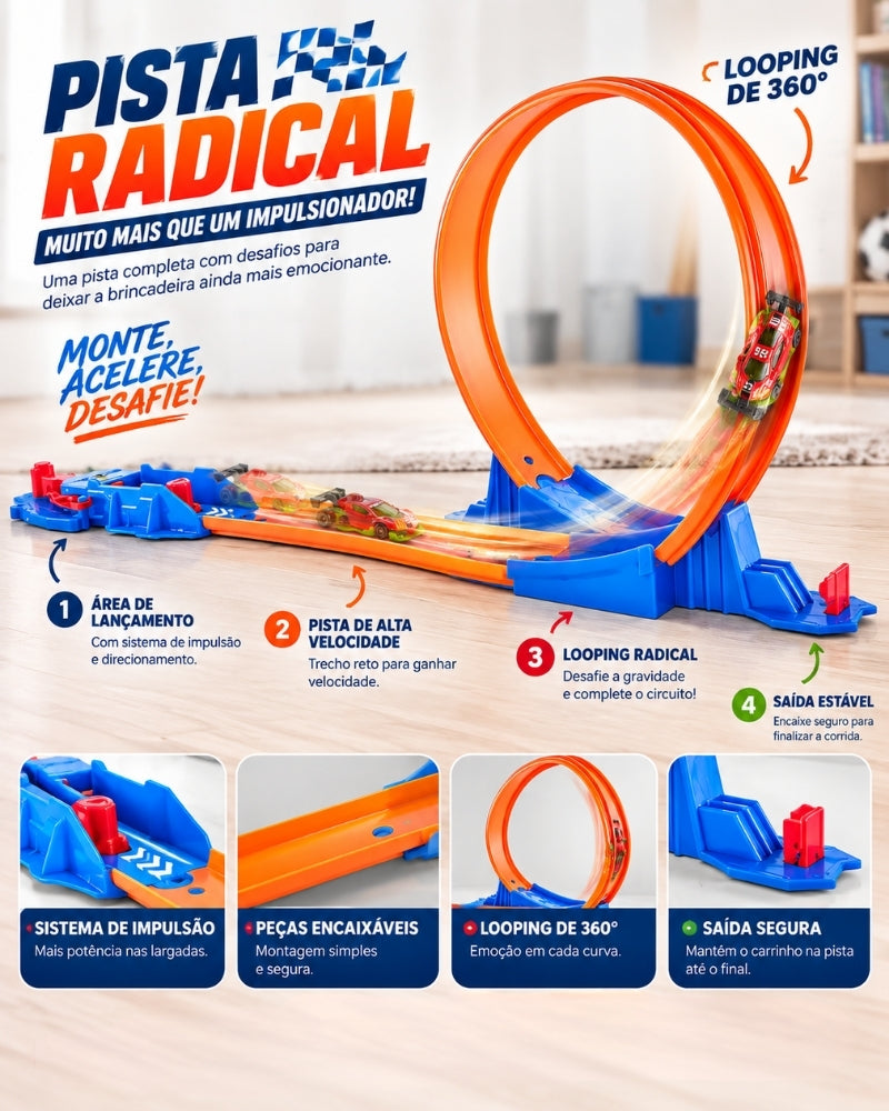 PISTA RADICAL COM LOOPING 360°