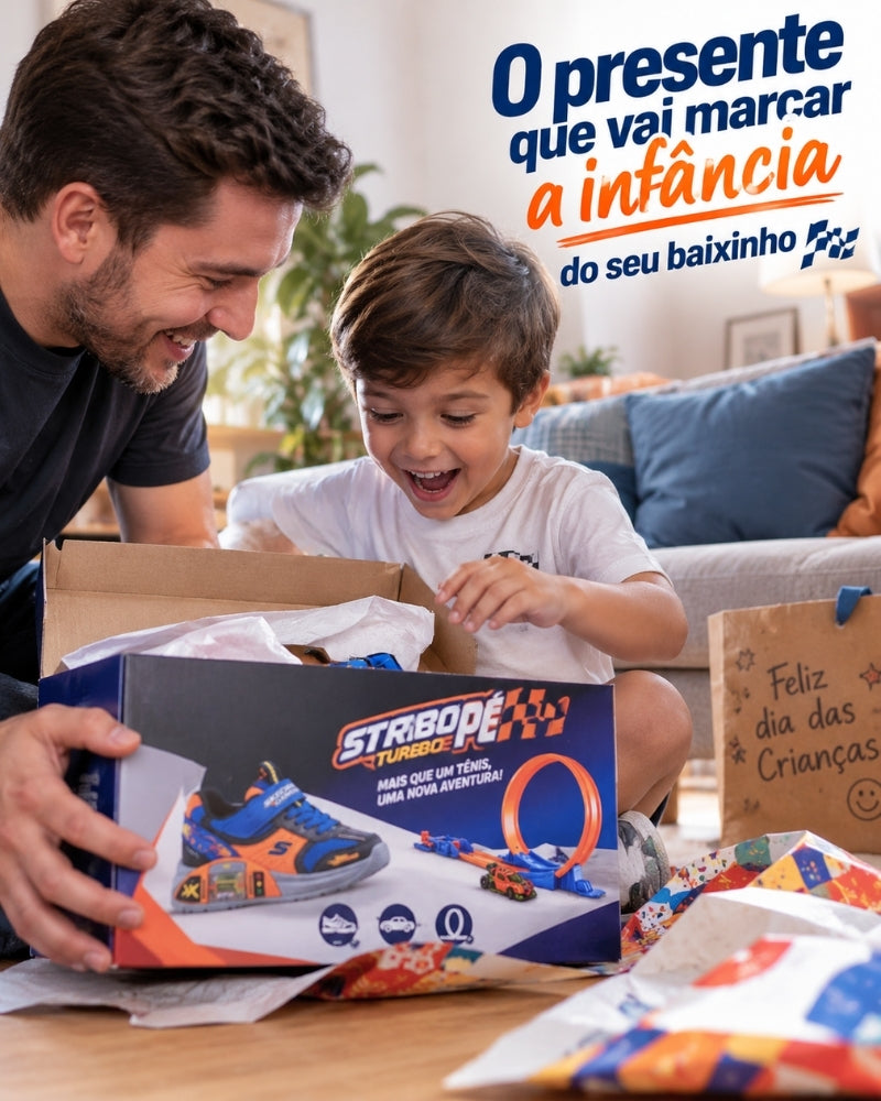 TurboPé – Tênis com Garagem de Carrinho + Pista Radical