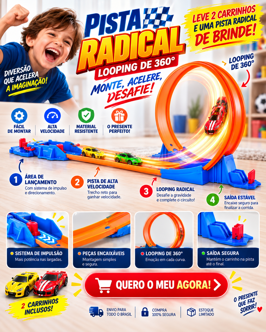 PISTA RADICAL COM LOOPING 360°